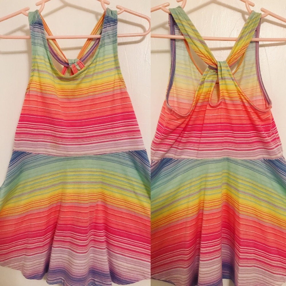 The Children’s Place rainbow striped tank dress.